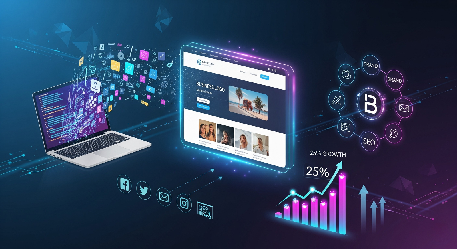 Digital marketing and branding graphics